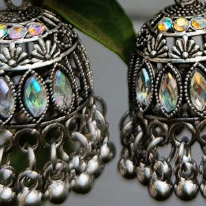 Oxidize Silver Jhumka