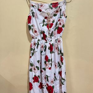 Cute Flower Print Mini Dress