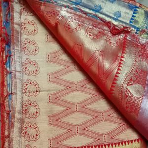 Red And royal Blue Pattu Saree