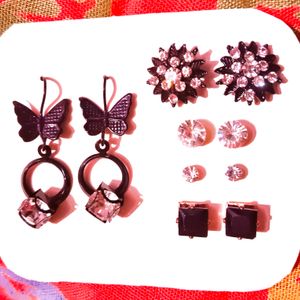 Regular Out Earrings And Studds Combo Car