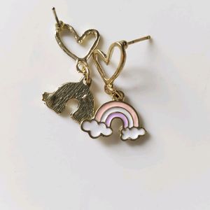 Pastel Rainbow Studed Earrings