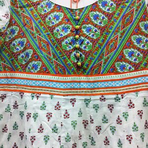 A Beautiful Frock Style Kurti Cotton Mix