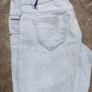 Sky Blue 5 Buttone Denim Jeans