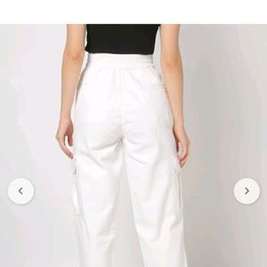 High Rise Loose Tapered White Jeans