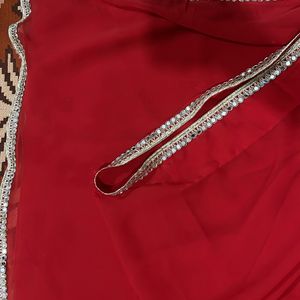 Red Colour Mirror Boarder Saree