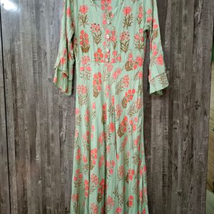 Pastel green Long Gown (Ethnic)