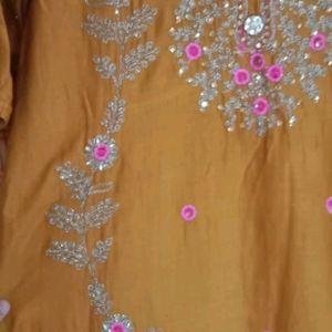 Beautiful Turmeric Yellow Coloured Patiyala Suit