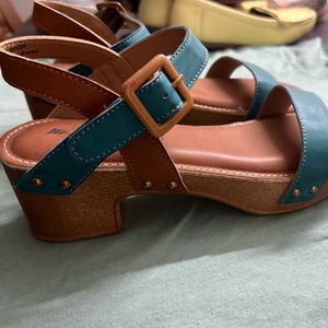 Brown Heels With Blue Straps