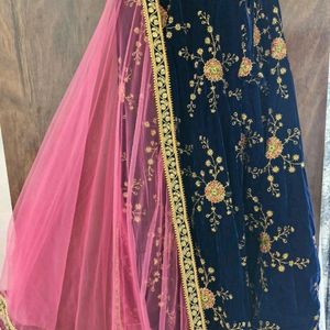 Velvet Lehenga  For Women