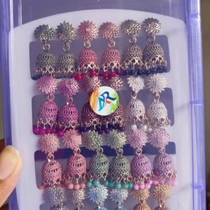 Multi Colour Earrings Pack Of 12