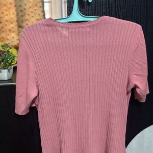 Ribbed Pink Top