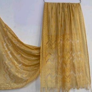 Cotton Blend Silk Golden Colour Dupatta