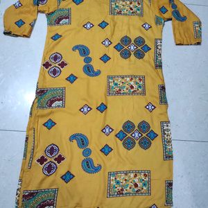 New Mustard Yellow XL Rayon Kurti