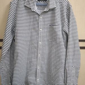 High Quality White and Blue Striped Shirt