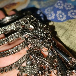 Shiny Black Metal Bangles with ghungroo