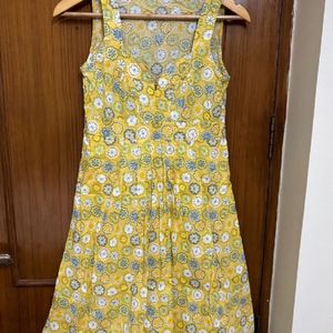 Summer Yellow Floral Dress