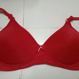 Red Colour Padded Bra