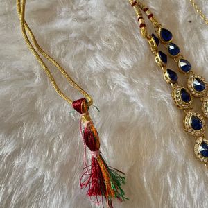 Blue Jewellery Set With Mangtika