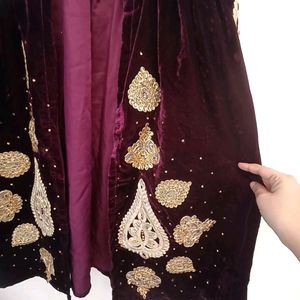 A Very Beautiful Wine Valvet Kurta