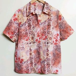 Light Brown Floral Shirt Size-44-46