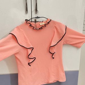 Peach Ruffled Top