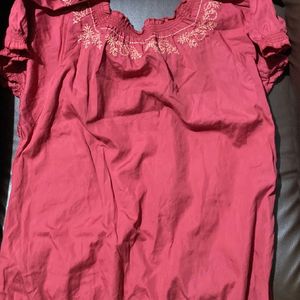 Maroon Handwork Top