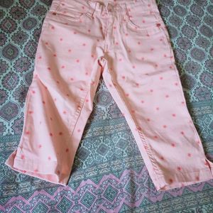 Girls Capri Denim Fabr Wonderful