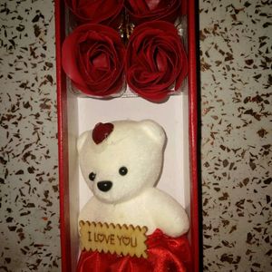 Beautiful Item With Rose And A Teady Bear