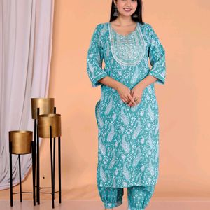 Afghani Salwar Suit With Cotton Dupatta