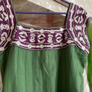 Green Embraced Anarkali