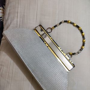 Fancy Hand Purse With Beads And Mirror