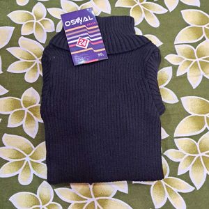 Turtle Neck Sweater For Babies Black