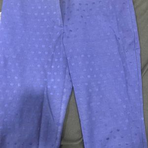 knee length blue formal pant