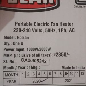 Hotstar Fan Heater