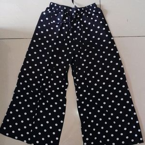 Polka Printed Black Palazzo Pants