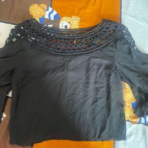 Black Net Design Top