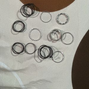 Black And Silver Rings