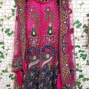 Wedding Lehnga Pink Heavy Bridal Lehng