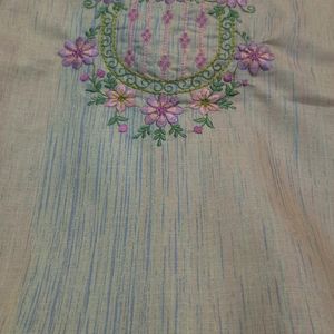 Khadi Cotton Suit With Organza Dupatta