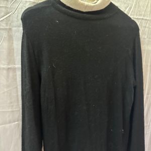 Warm Black White Collar Sweat Shirt zara