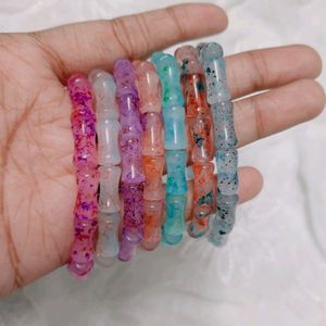 Glass Stone Beads Bracelet ( Pack Of 7 )
