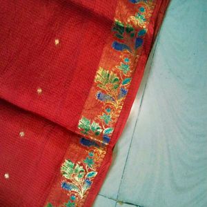 Red Colour Cotton Silk Saree