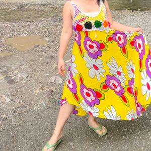 Yellow Sleeveless Frock