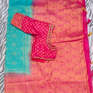 pink colour Soft Pattu beautiful saree