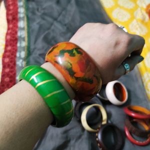 Assorted Colorful Wooden Bangles