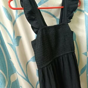 Long Smocked Dress With Ruffle Straps