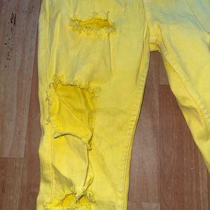 Ripped Yellow Jeans, No Refund / Return