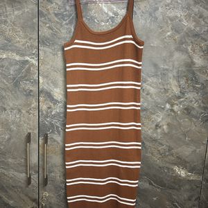 savana striped color maxi cami dress