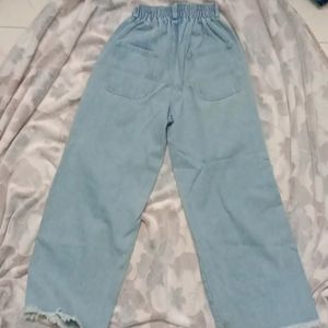 Denim Wide Leg Joggers