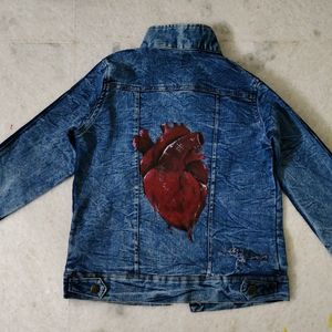 heart denim jacket